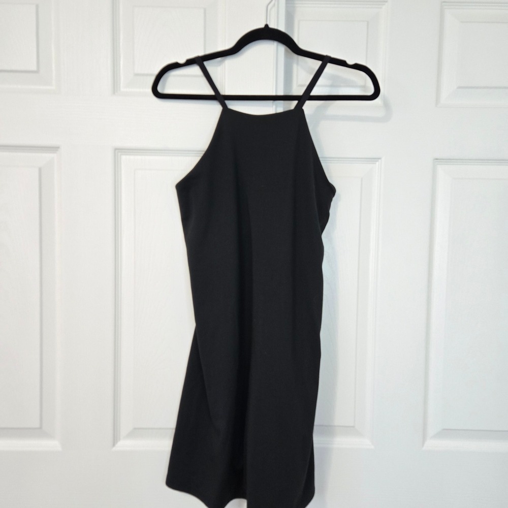 Madewell MWL Black High Neck Active Dress Cross Back Built-in Bra Size L